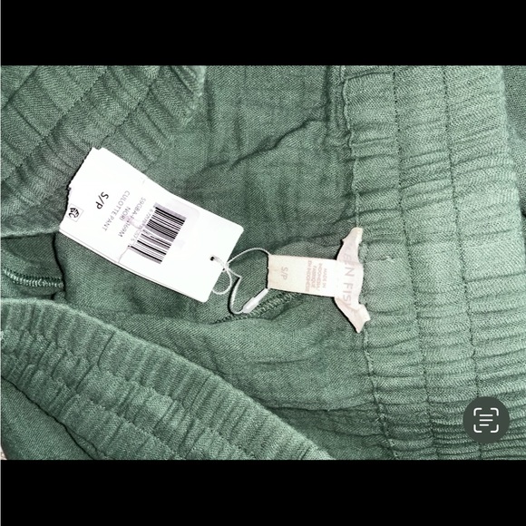 NWT Eileen Fisher Gauze Crop Cotton Culotte Pant Green - Picture 4 of 7